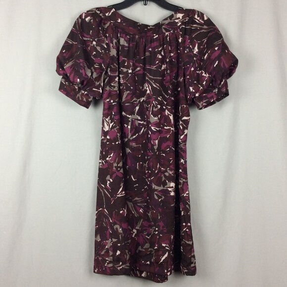 Trina Turk Mini Dress Silk Wool Romantic Feminine Burgundy 2 - Picture 2 of 7